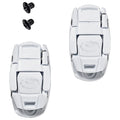 Two white shoe buckles