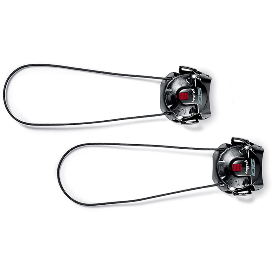 Two black closure systems on a white background
