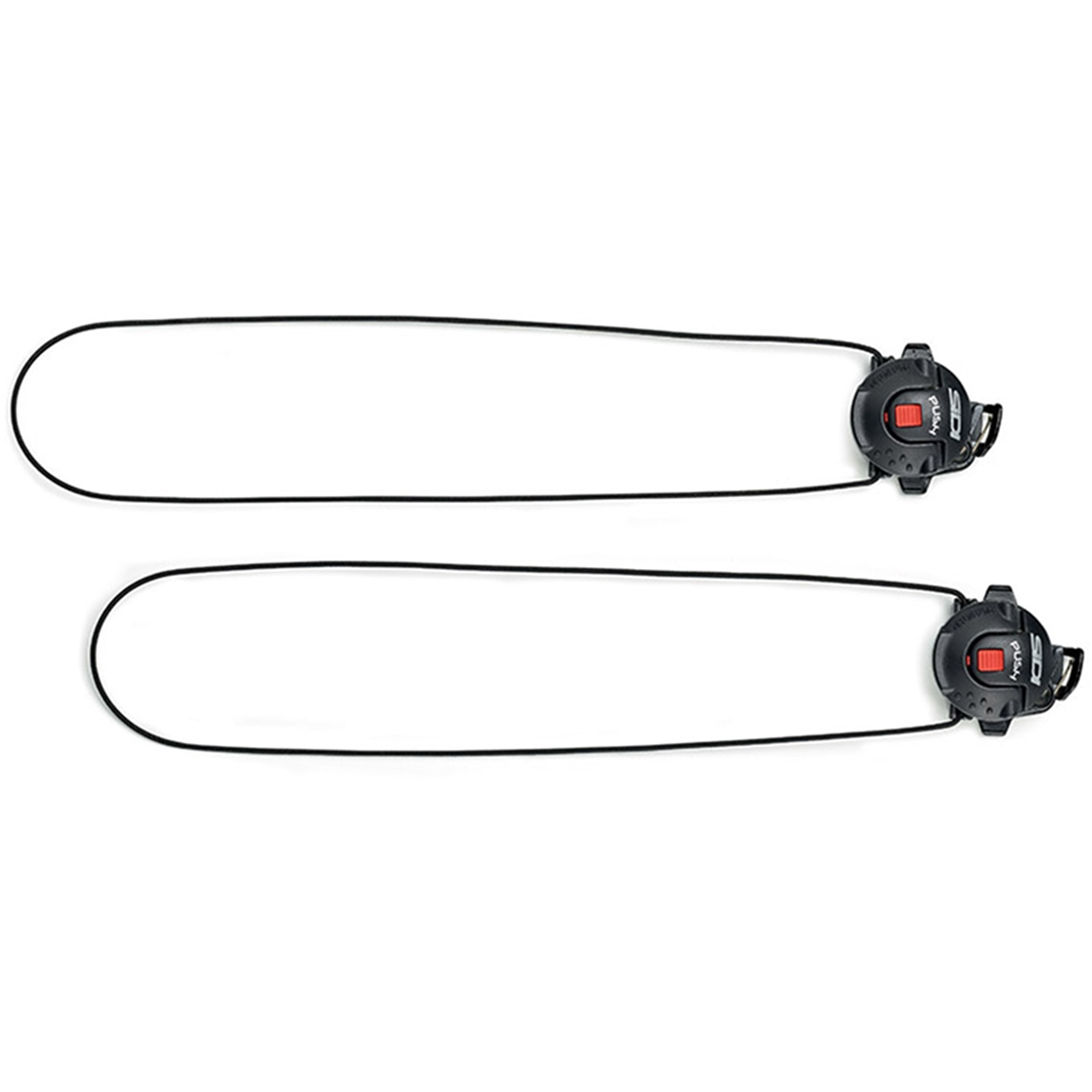 Two closure mechanism with black handles on a white background