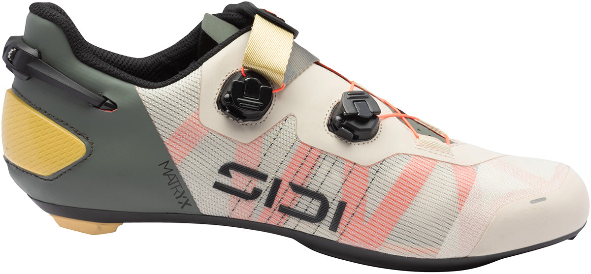 Sidi Wire 3 Men's Road Cycling Shoe - Sand Fluo Coral - Side View