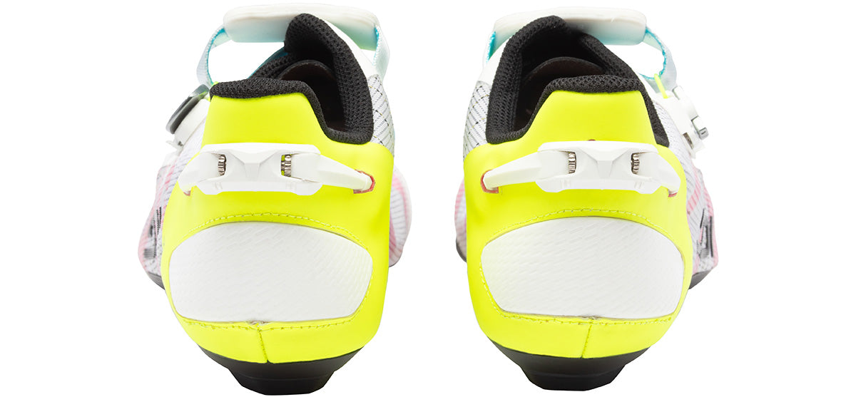 Sidi Wire 3 Men's Road Cycling Shoe - White Fluo Yellow - Heel View
