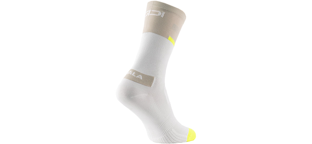 SIDI Neo Socks - White/Sand - Side three quarter view