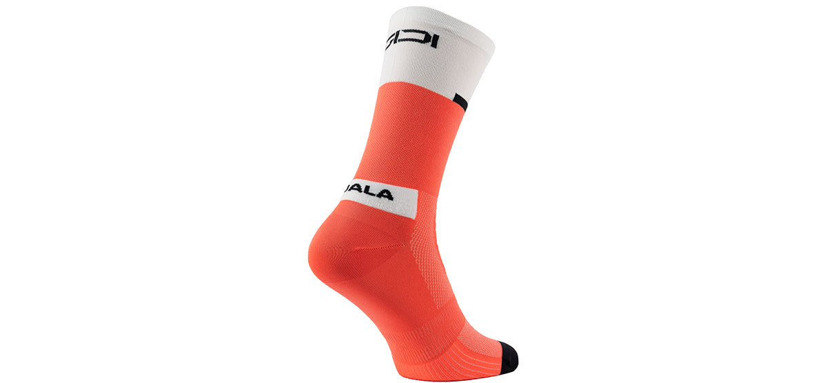 SIDI Neo Socks - Coral/White - Side three quarter view