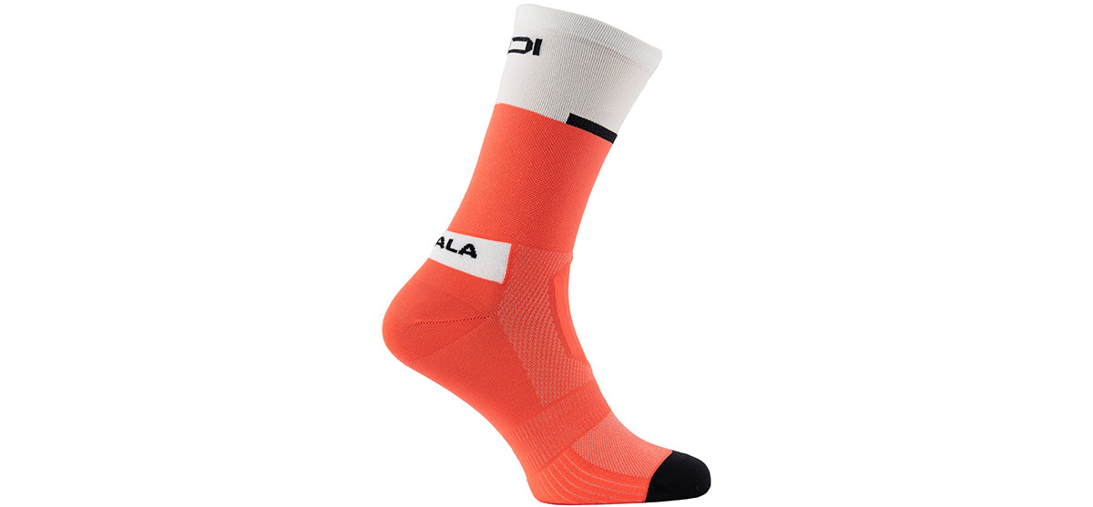 SIDI Neo Socks - Coral/White - Side profile view