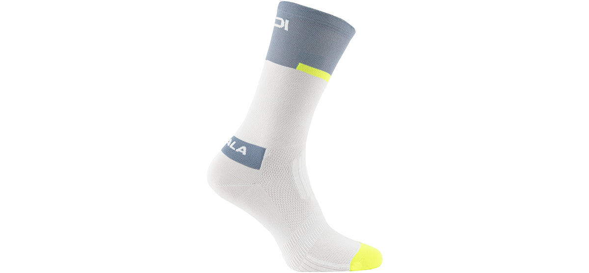 SIDI Neo Socks - White/Frost Grey - Side profile view