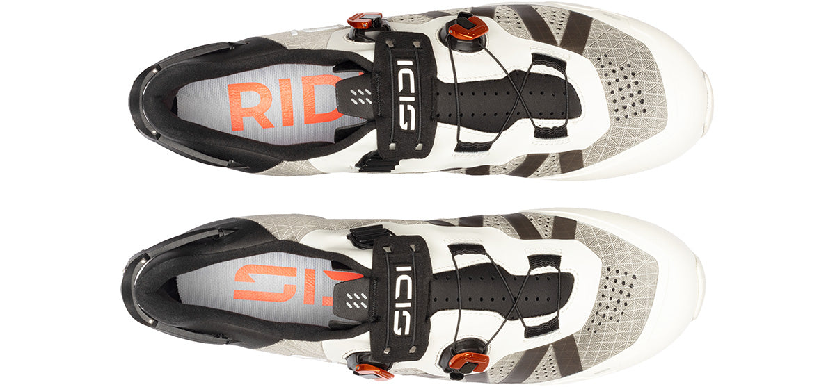 Sidi Aeron XC clipless cycling shoe - Ice white - top down view
