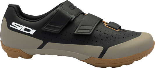 Black and brown cycling shoe with Sidi branding on a white background