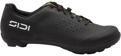 Sidi Asper Lace Gravel Cycling Shoe - Black Olive Green - Side View