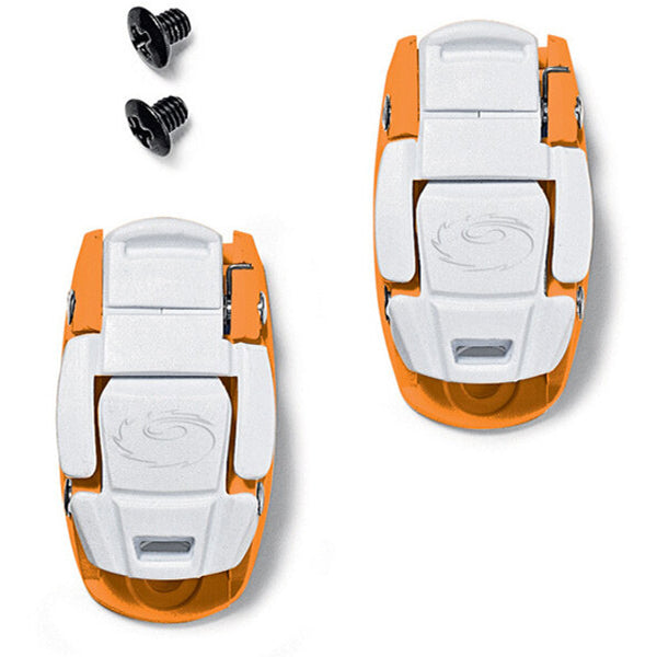 Orange and white shoe buckles