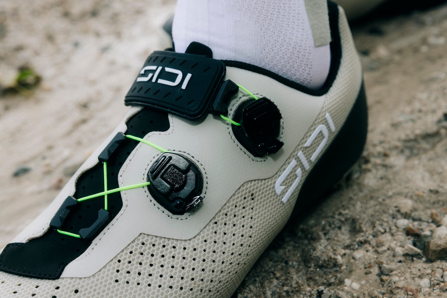Closeup of cyclist's foot wearing SIDI Dominator X Mountain cycling shoe