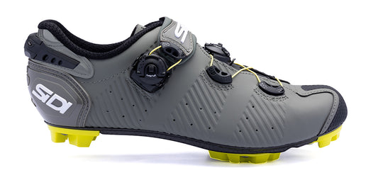 Sidi Drako 2 SRS Mountain Clipless Cycling Shoe - Grey/Yellow - Side Profile