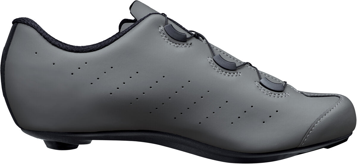 Gray cycling shoe on a white background