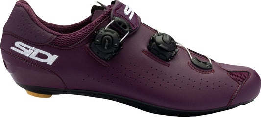 Purple cycling shoe with Sidi logo on a white background
