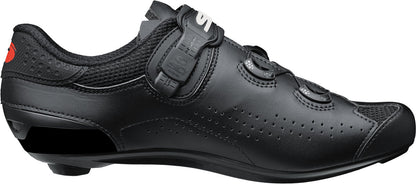 Black cycling shoe on a white background
