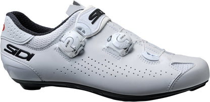 White cycling shoe with Sidi logo on a white background