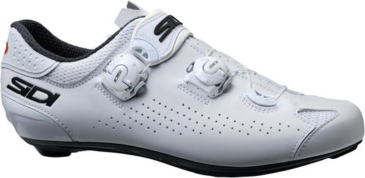White cycling shoe with Sidi logo on a white background