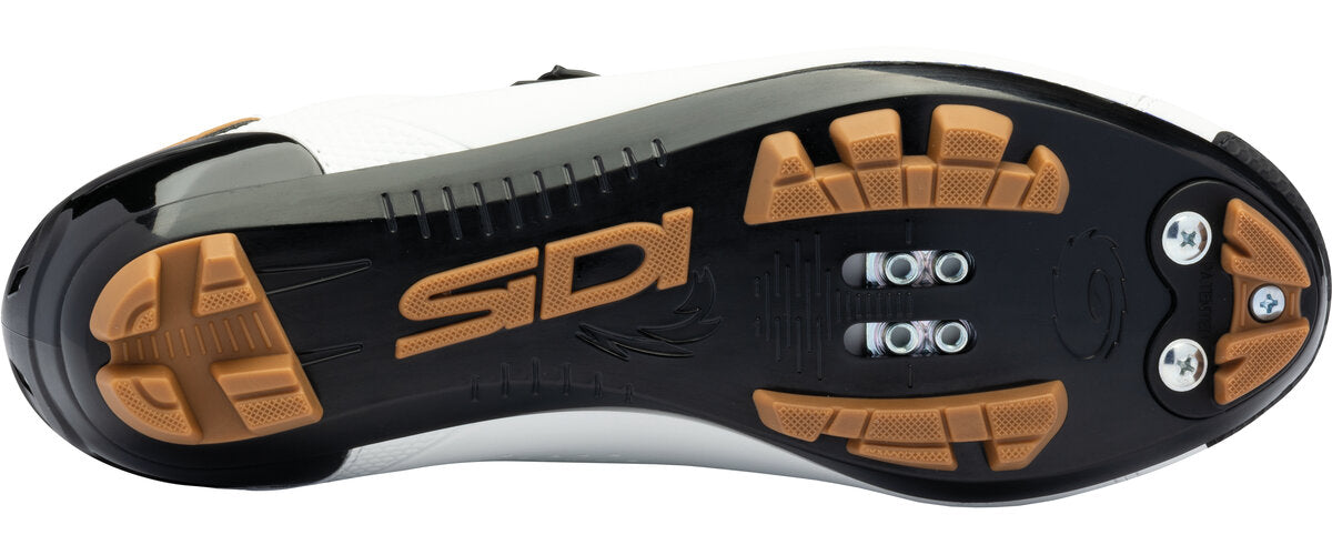 Close-up of a shoe sole with Sidi branding on a white background