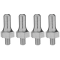 Four metal spikes on a white background