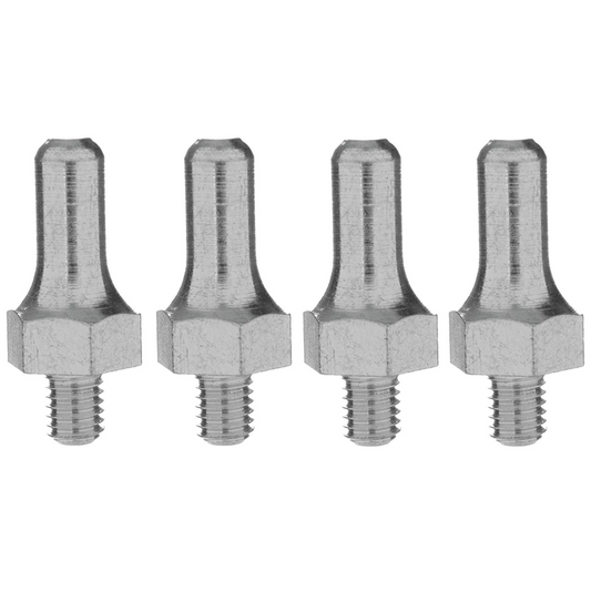 Four metal spikes on a white background