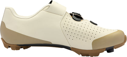 Beige cycling shoe with brown sole on a white background