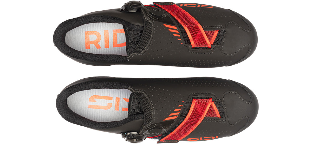 Sidi Prima Men's Road Cycling Shoe - Black Red - Top Down View