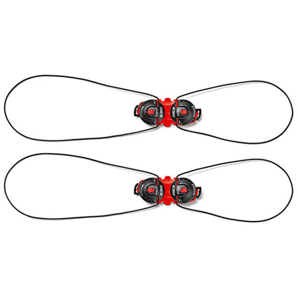 Two closure systems with bindings on a white background