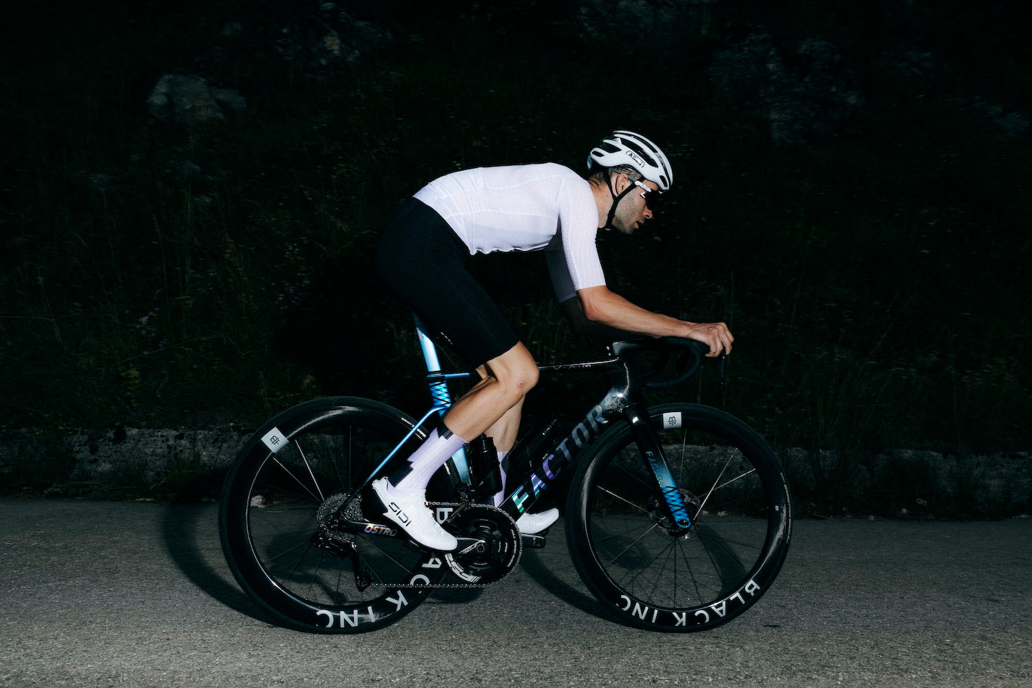 Cyclist rides a road bike wearing SIDI Shot 3 cycling shoes