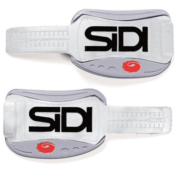 Pair of Sidi shoe straps on a white background