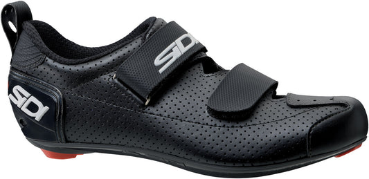 Black cycling shoe with Sidi branding on a white background
