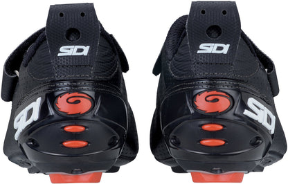 Black knee pads with red accents and Sidi logo on a white background