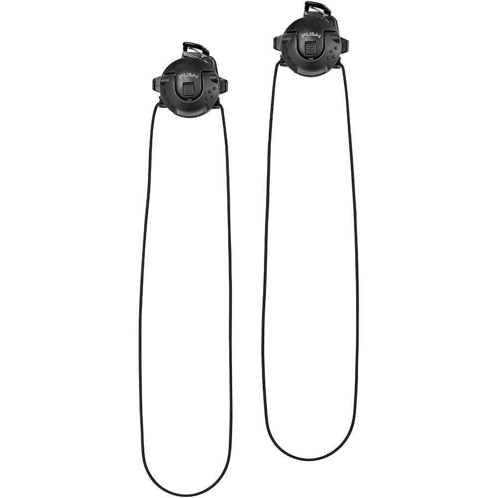 Two dial system cables with Dial in black with logo and push button