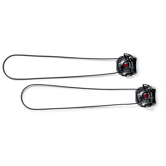 Two black closure mechanism on a white background