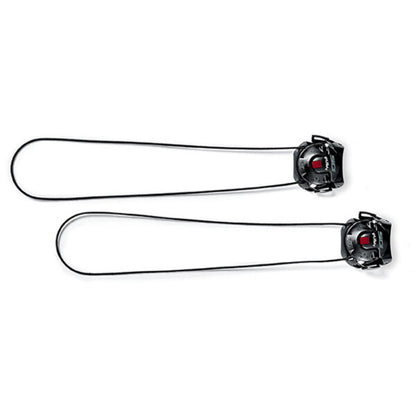 Two black closure mechanism on a white background