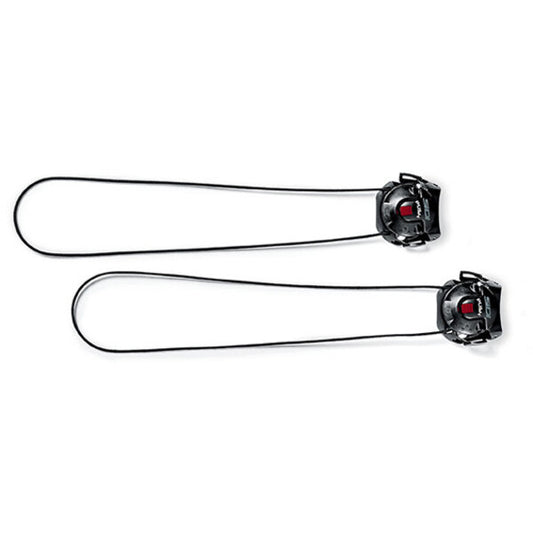 Two black closure mechanism on a white background