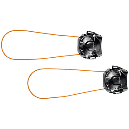 Two coral/balck Sidi dial closure systems with metal laces on a white background