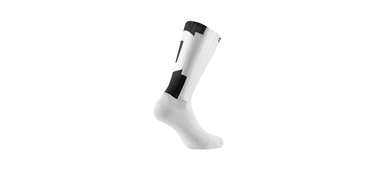 Sidi Teres Sock - White Black - Rear three quarter view