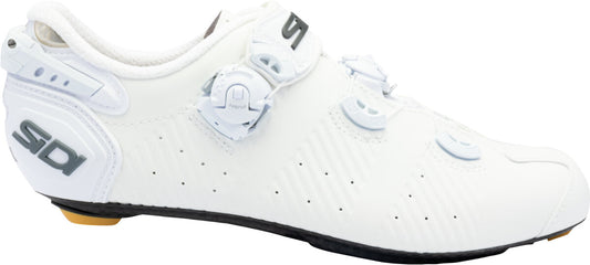 White cycling shoe with Sidi logo on a white background