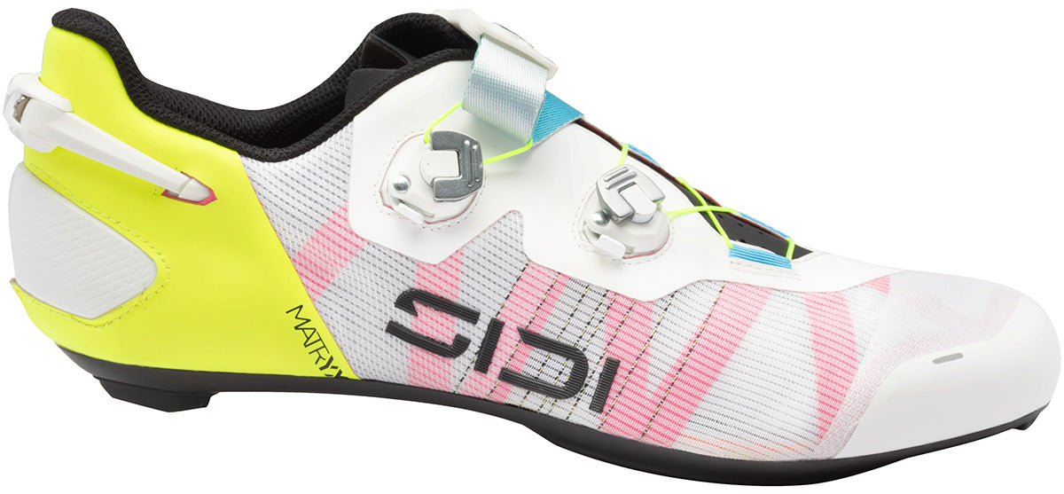 Sidi Wire 3 Men's Road Cycling Shoe - White Fluo Yellow - Side View