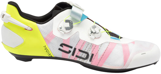 Sidi Wire 3 Men's Road Cycling Shoe - White Fluo Yellow - Side View