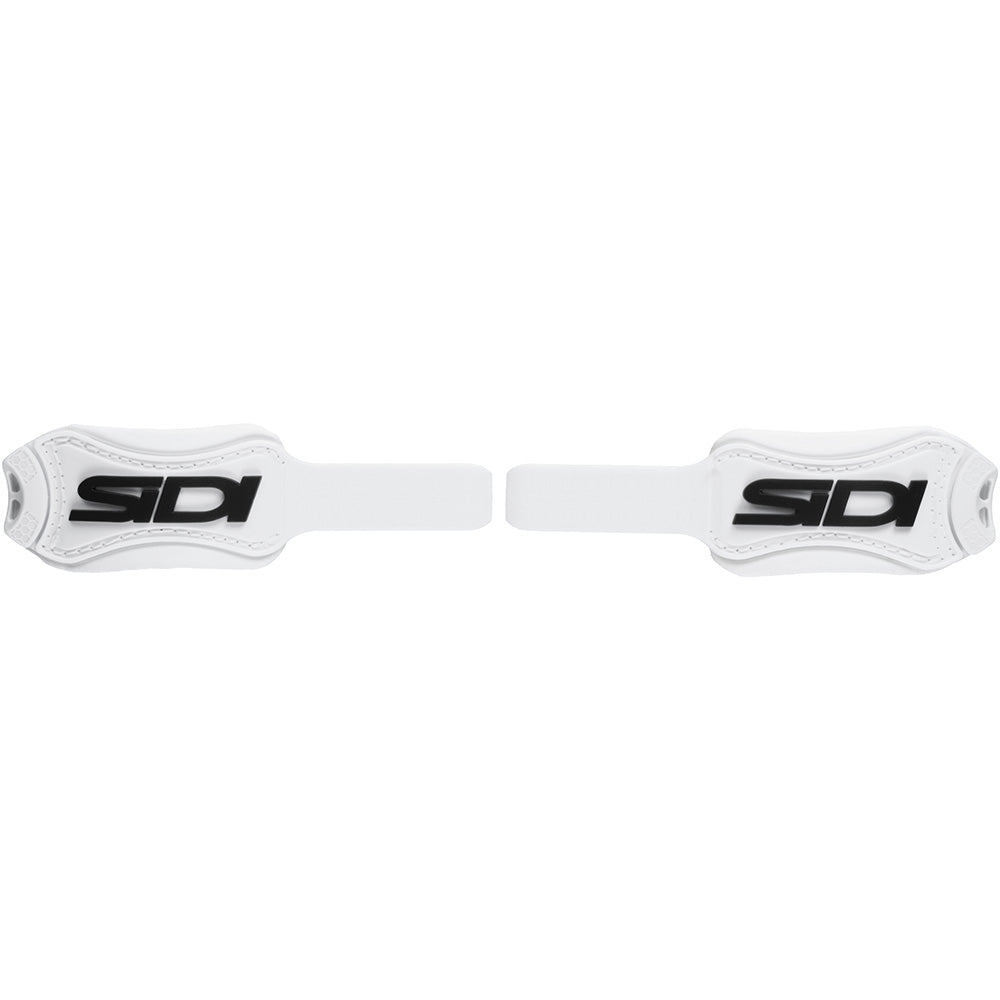 White shoe straps with SIDI logo on a white background